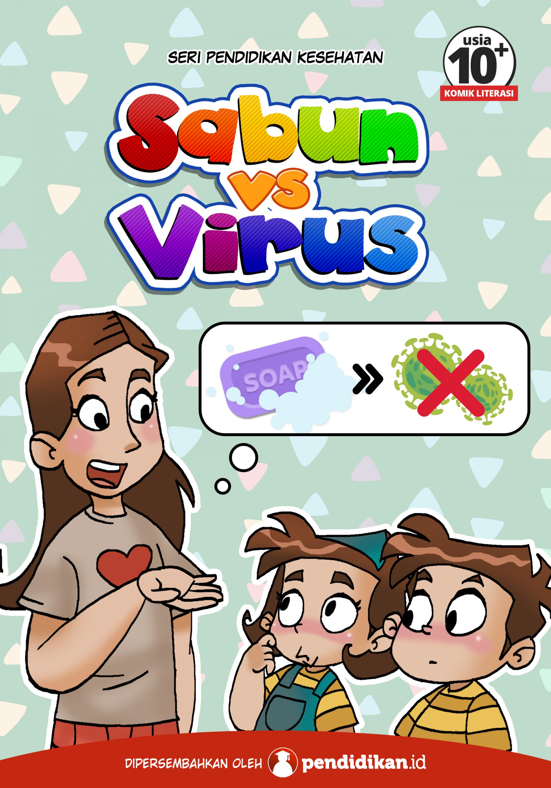 komik edukasi cara membasmi virus dengan sabun