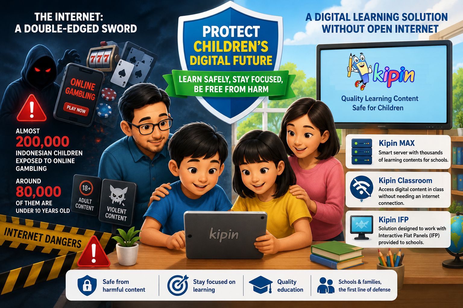 A Digital Solution Without Internet to Protect Children's Future